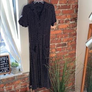 UO polka dot midi shirt dress